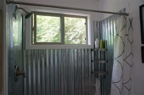 how to use corrugated metal for shower